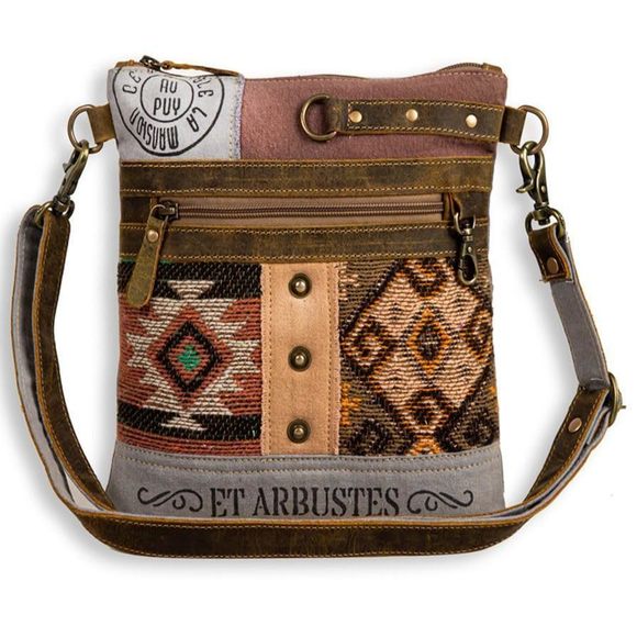 Crossbody Bag - Raud Rail Express Vintage Purse, Leather, Rug, And Canvas >:) - Picture 1 of 7
